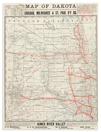 (DAKOTA TERRITORY.) Chicago, Milwaukee & St. Paul Railway Co. Map of Dakota Drawn from Official Plats